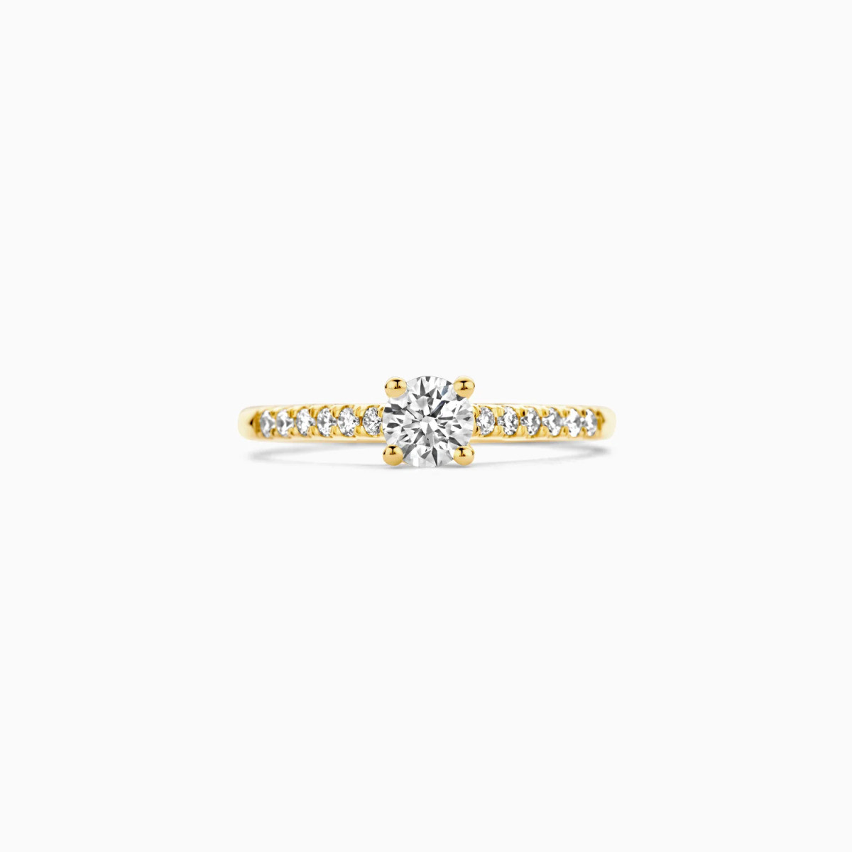 Blush Lab Diamonds LG1006Y gouden ring met 0.58 crt lab grown diamant 4.9 mm breed