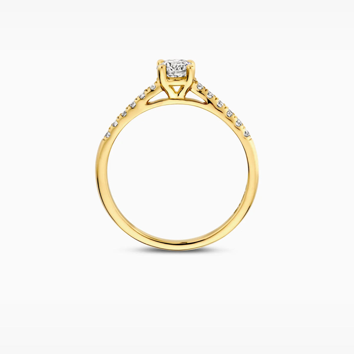 Blush Lab Diamonds LG1006Y gouden ring met 0.58 crt lab grown diamant 4.9 mm breed