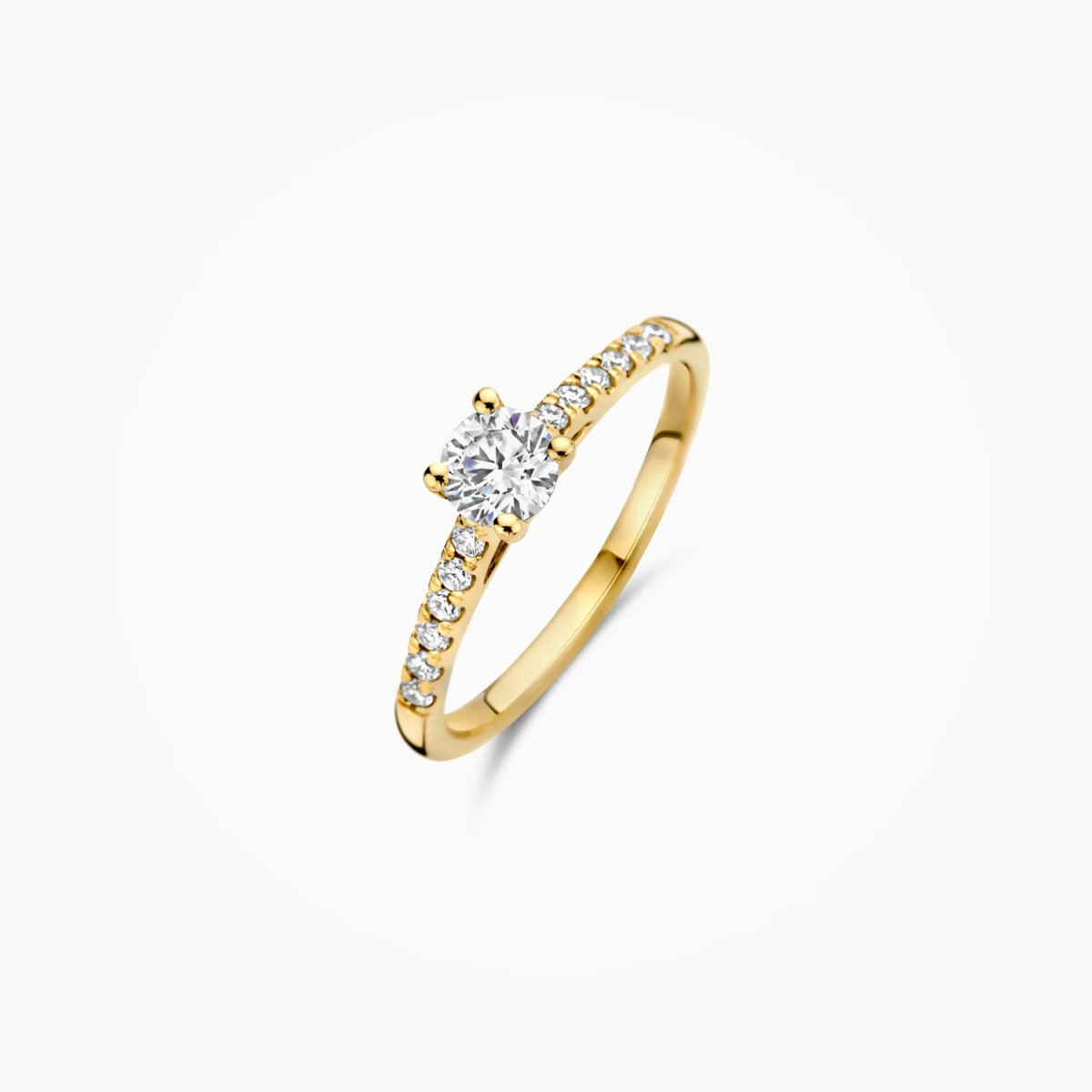 Blush Lab Diamonds LG1006Y gouden ring met 0.58 crt lab grown diamant 4.9 mm breed