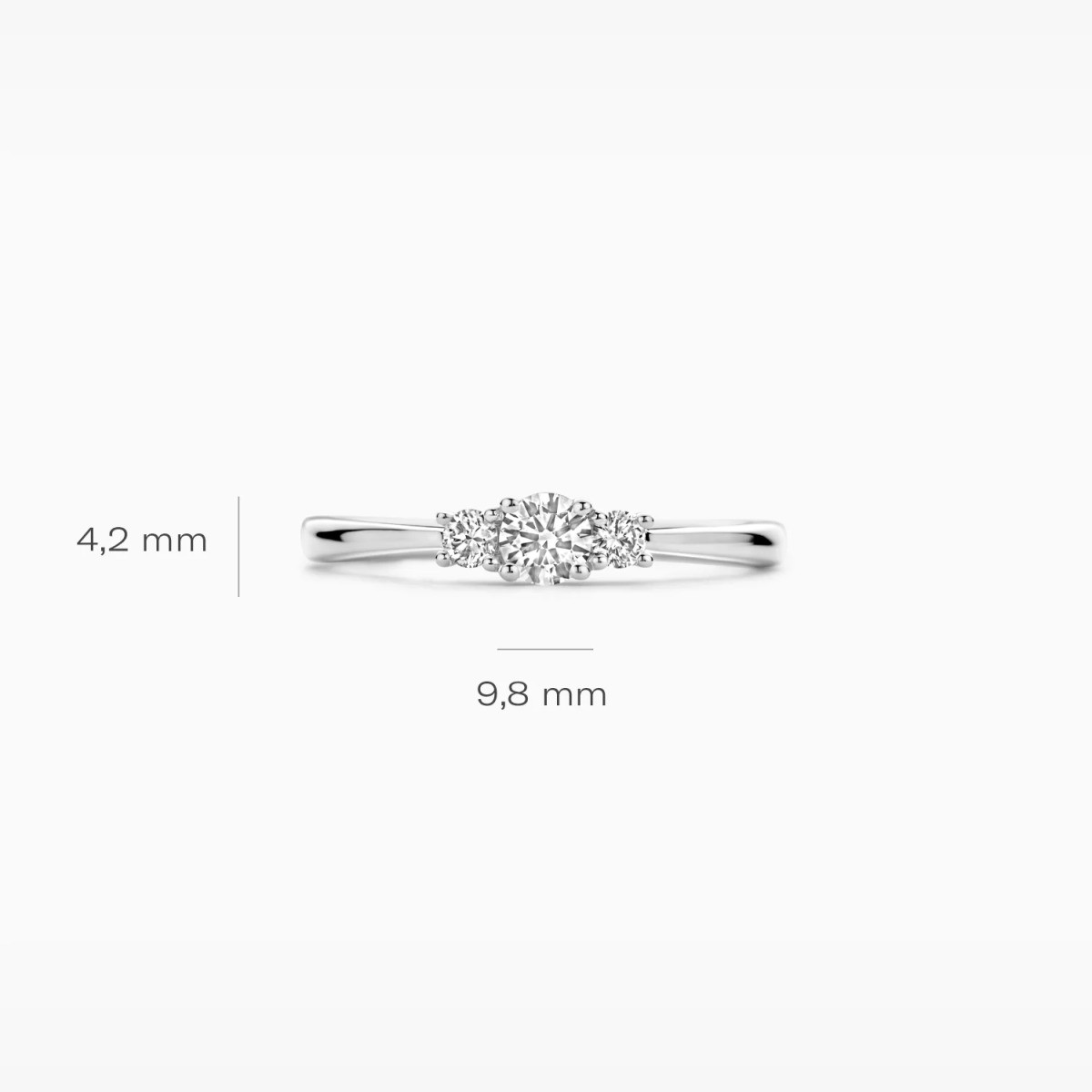 Blush Lab Diamonds LG1008W witgouden trilogy ring lab diamanten 0.40 crt  4.2 mm breed