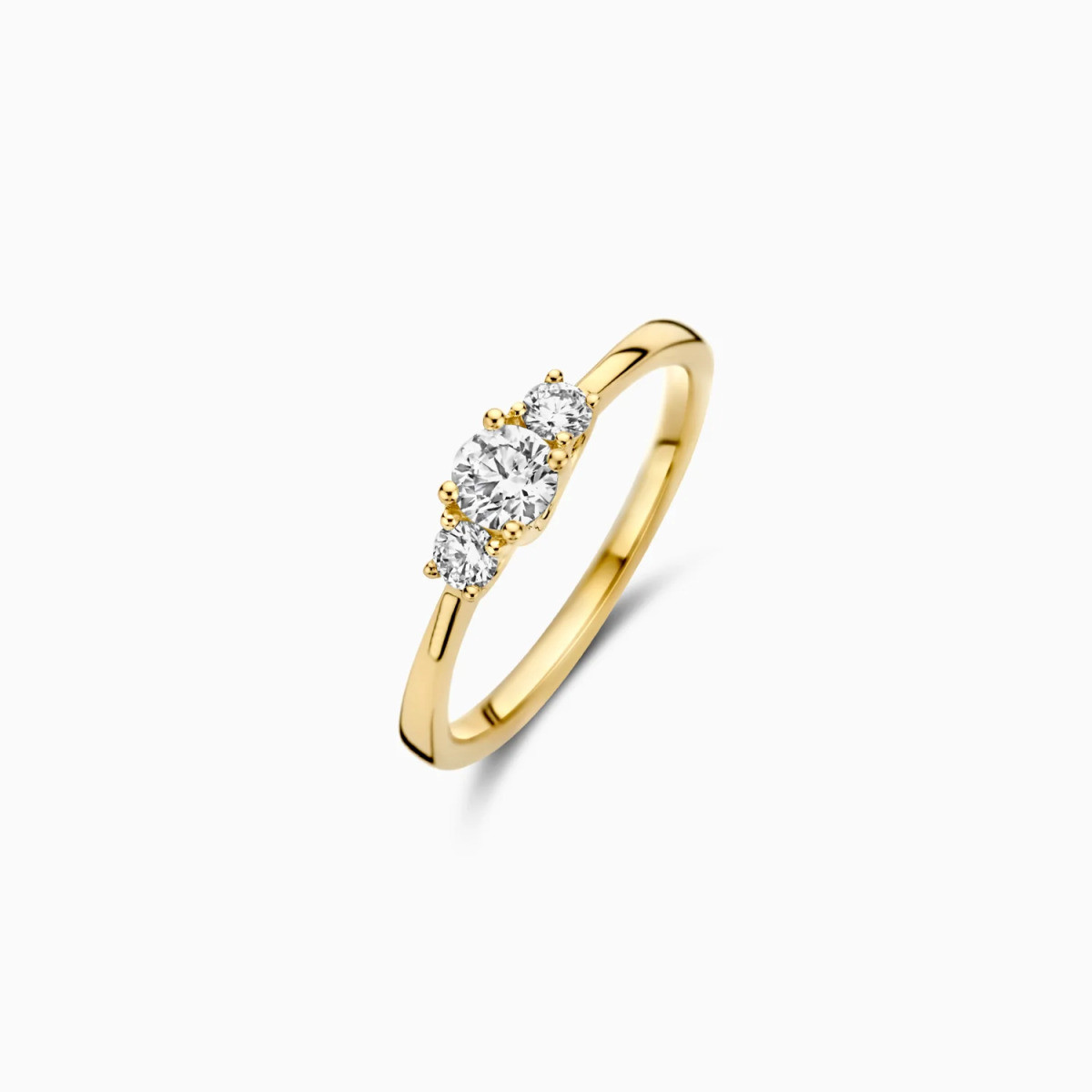 Blush Lab Diamonds LG1008Y lab grown diamanten trilogy ring van goud 0.40 crt 4.2 mm breed