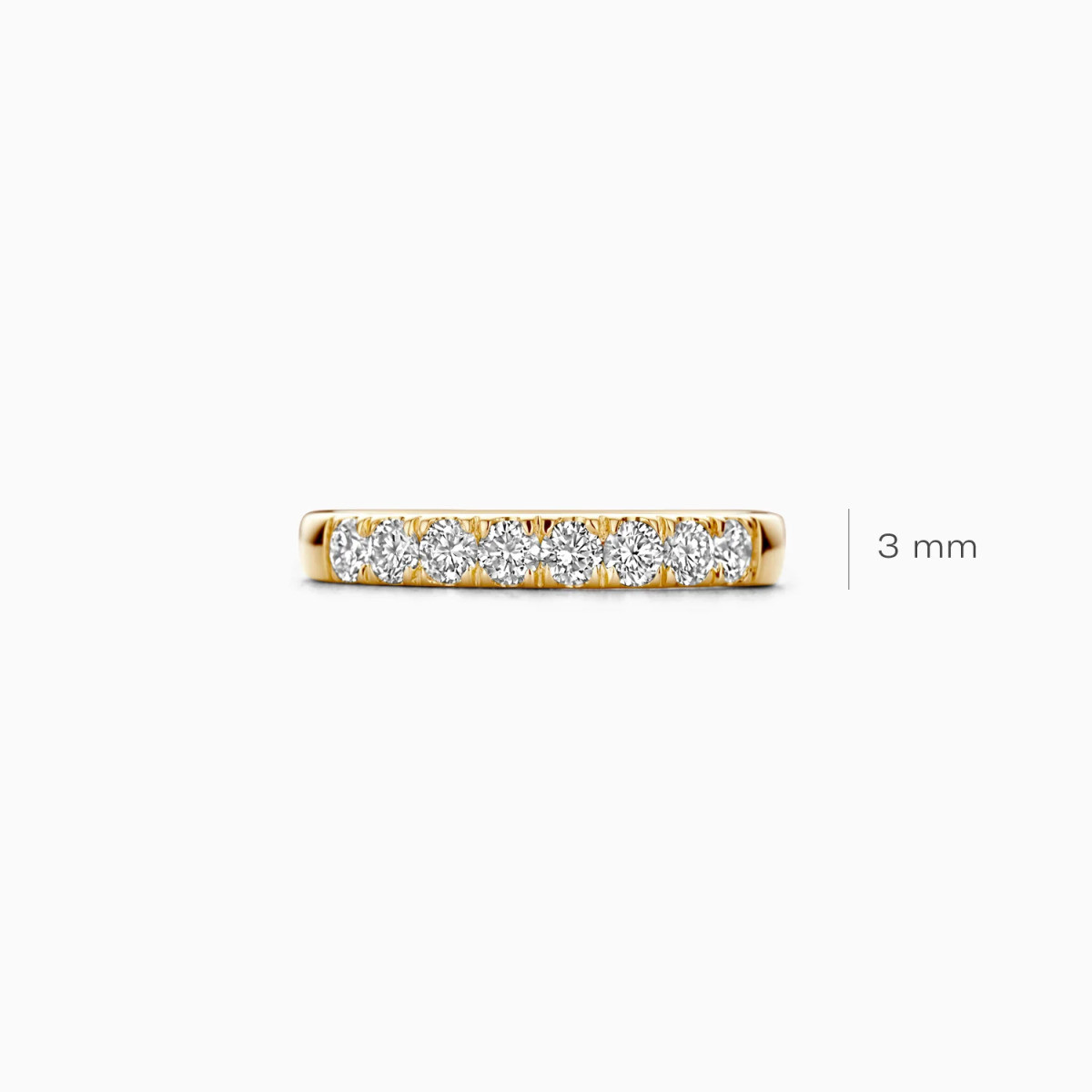 Blush Lab Diamonds LG1015Y gouden memoire ring met lab grown diamanten 0.56 crt 3 mm breed