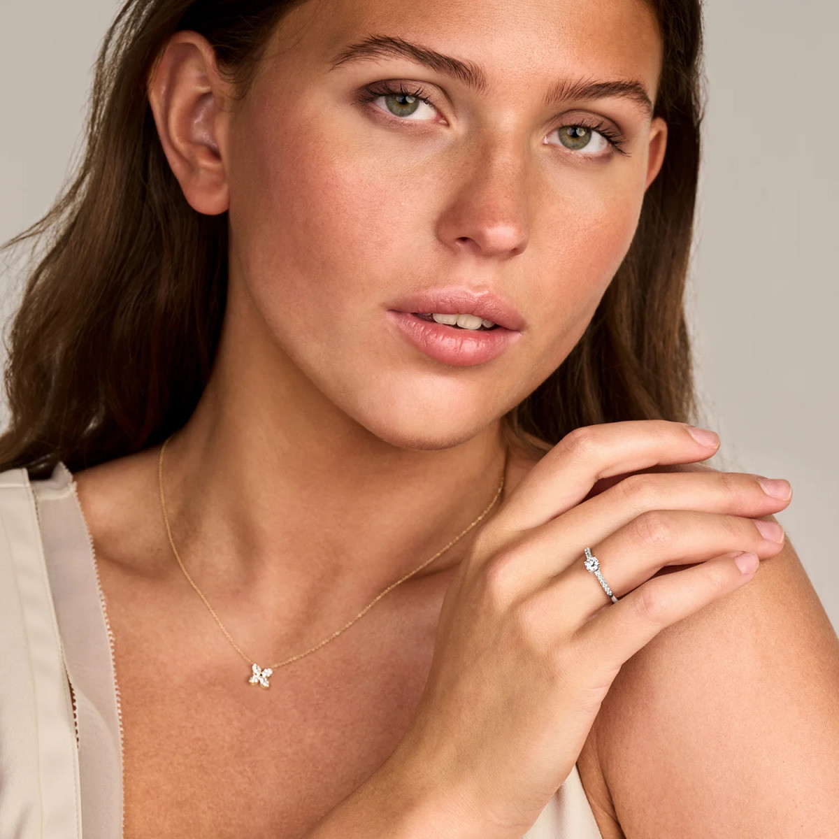 Blush Lab Diamonds LG1018W witgouden halo ring met 0.45 crt lab grown diamant 1.7 mm breed