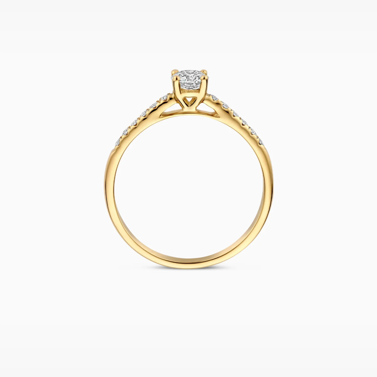 Blush Lab Diamonds LG1018Y gouden solitair ring met lab grown diamant 0.45 crt 1.7 mm breed