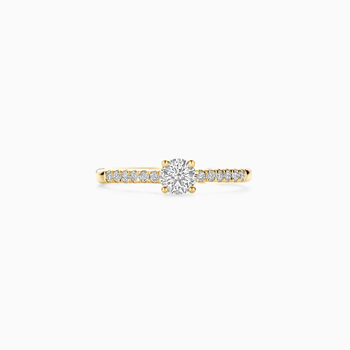 Blush Lab Diamonds LG1018Y gouden solitair ring met lab grown diamant 0.45 crt 1.7 mm breed