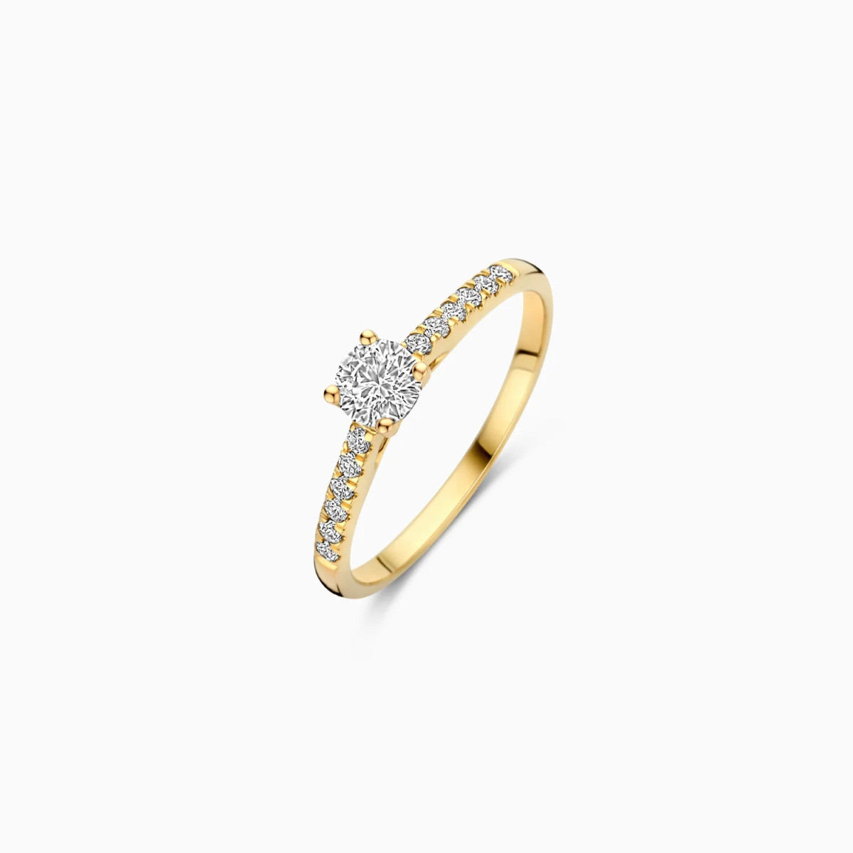 Blush Lab Diamonds LG1018Y gouden solitair ring met lab grown diamant 0.45 crt 1.7 mm breed