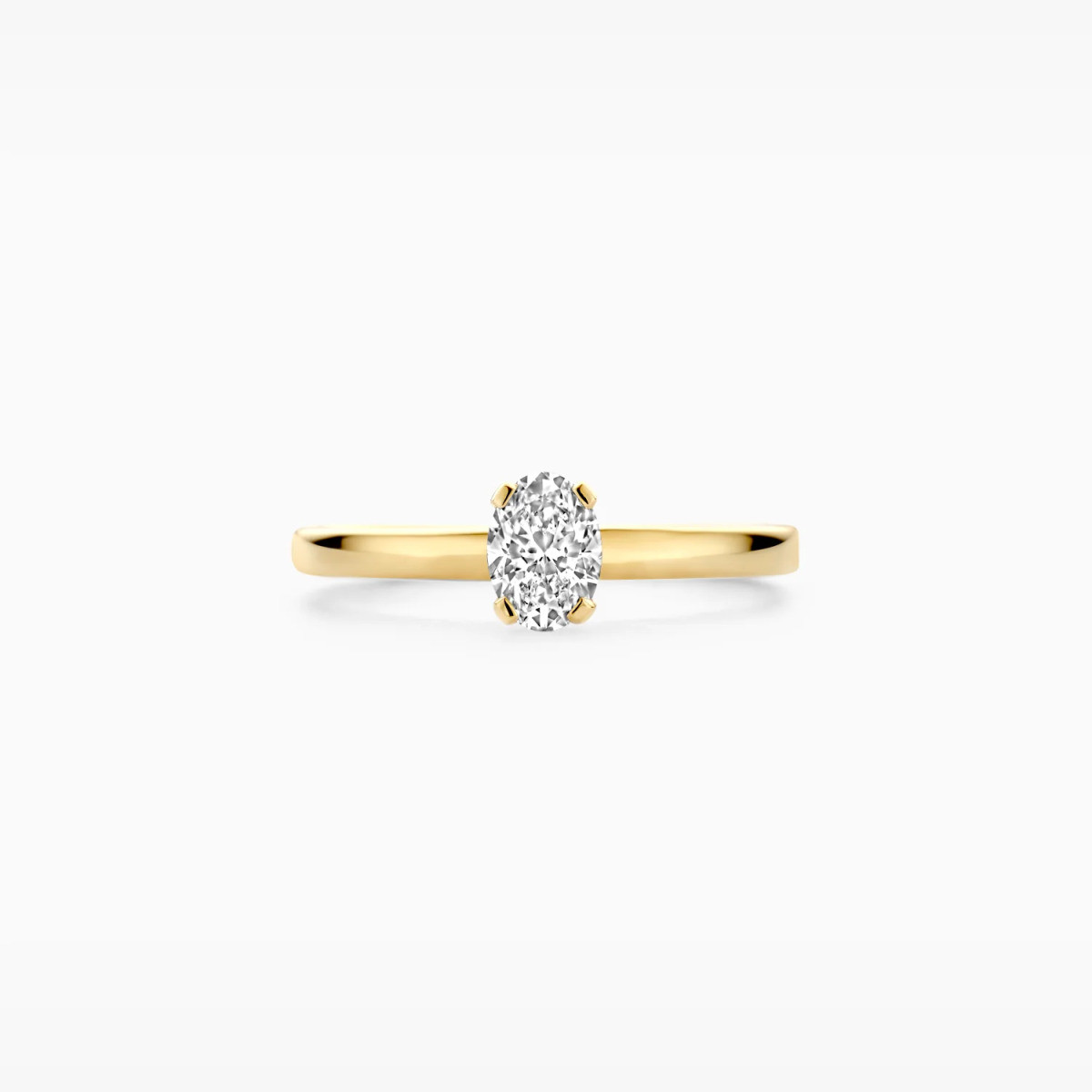 Blush Lab Diamonds LG1019Y gouden solitair ring met 0.50 crt lab grown diamant 1.8 mm breed
