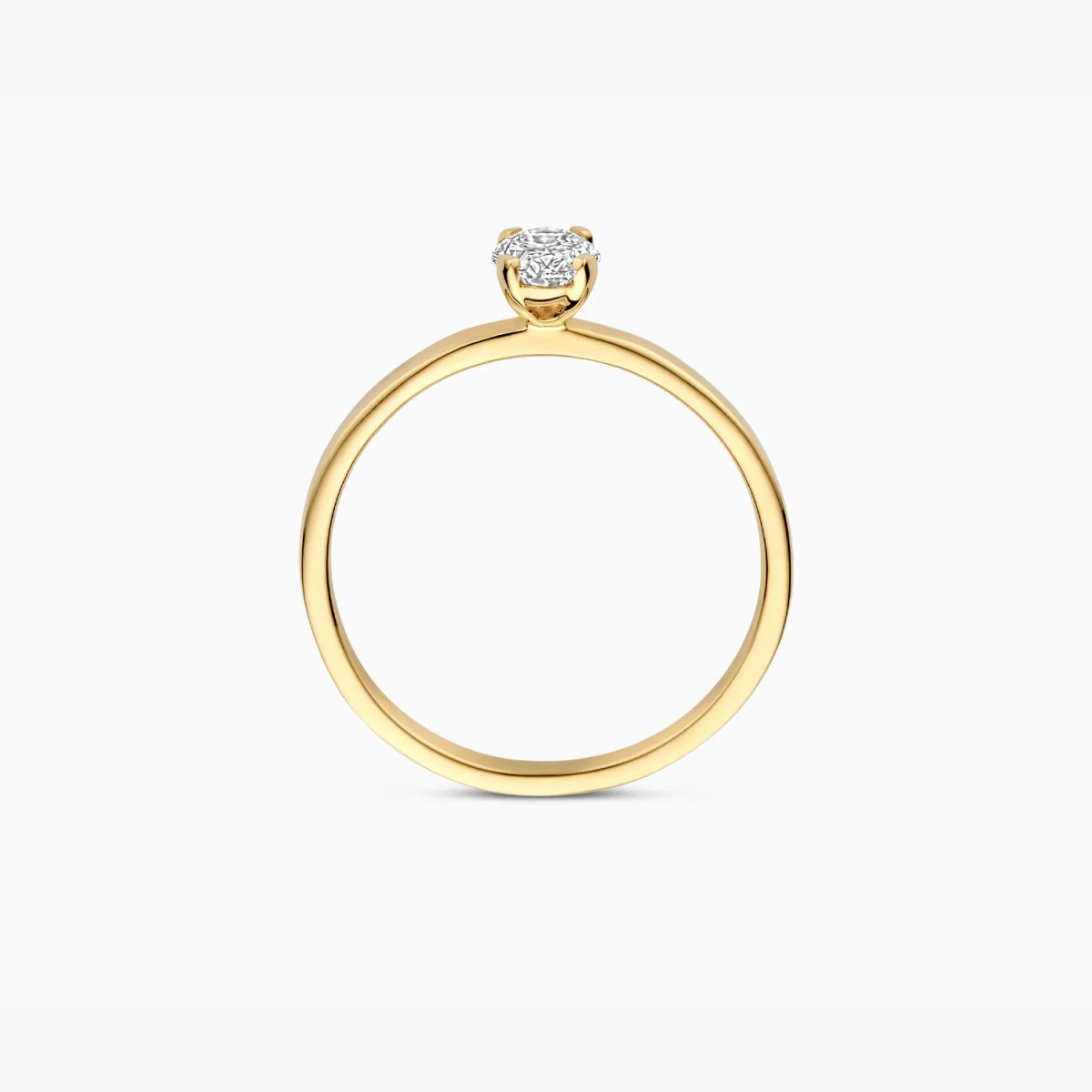 Blush Lab Diamonds LG1019Y gouden solitair ring met 0.50 crt lab grown diamant 1.8 mm breed