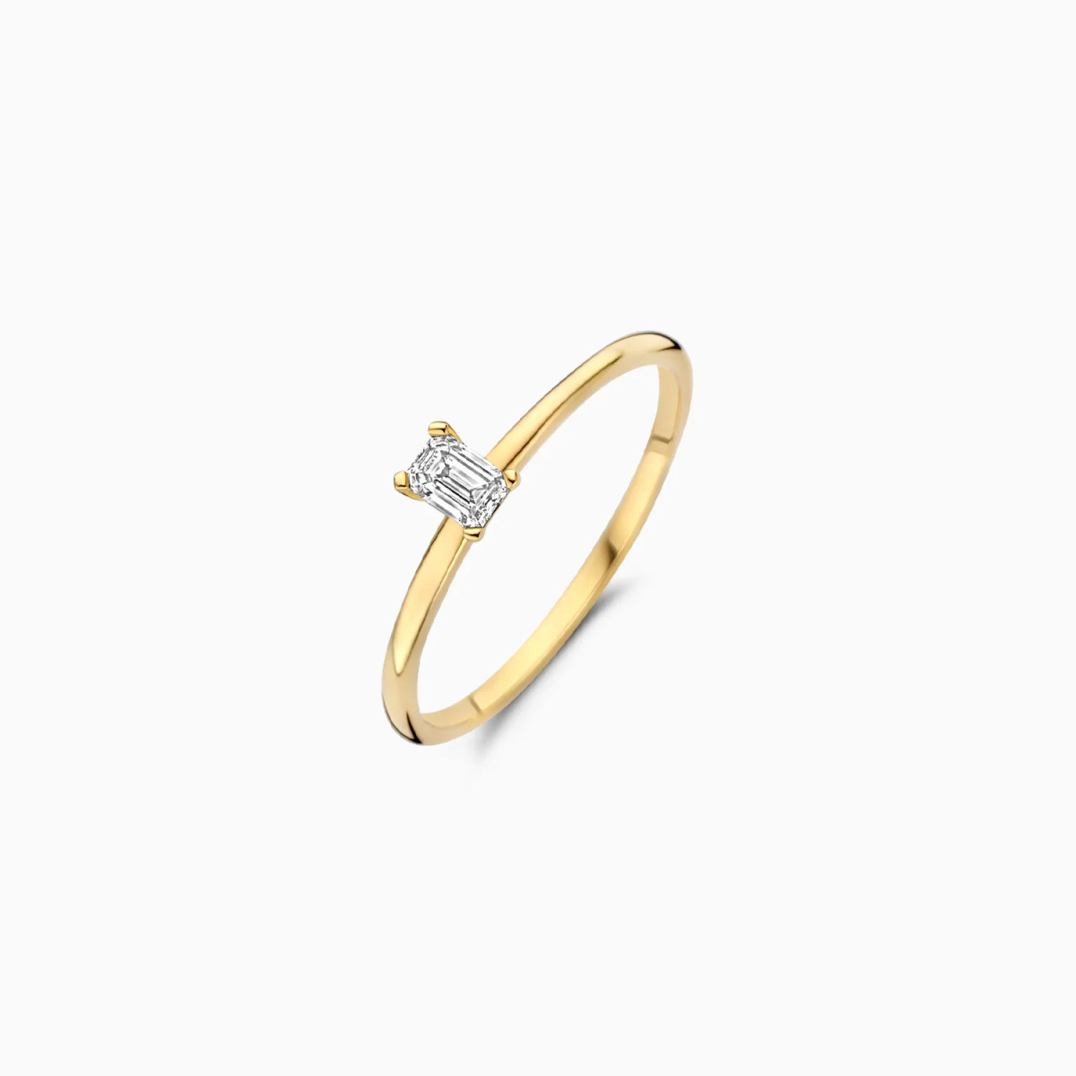 Blush Lab Diamonds LG1029Y gouden solitair ring met 0.2 crt lab grown diamant 1.5 mm breed