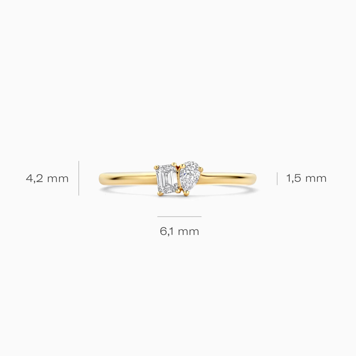 Blush Lab Diamonds LG1030Y gouden ring met lab grown diamanten 0.25 crt 1.5 mm breed
