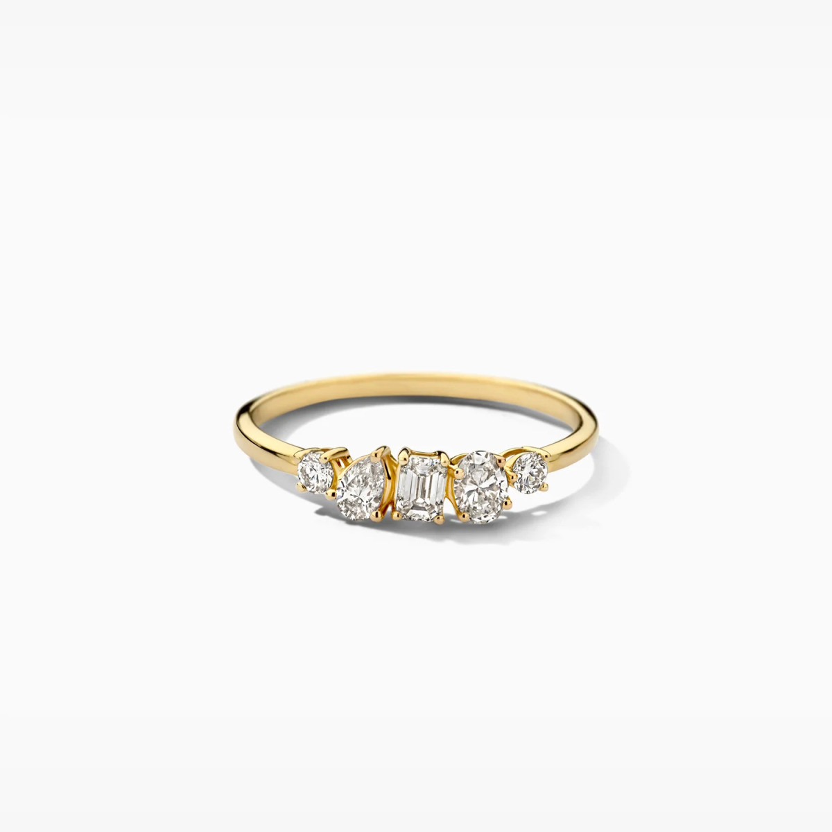 Blush Lab Diamonds LG1032Y gouden ring met lab grown diamant 0.47 crt 1.5 mm breed