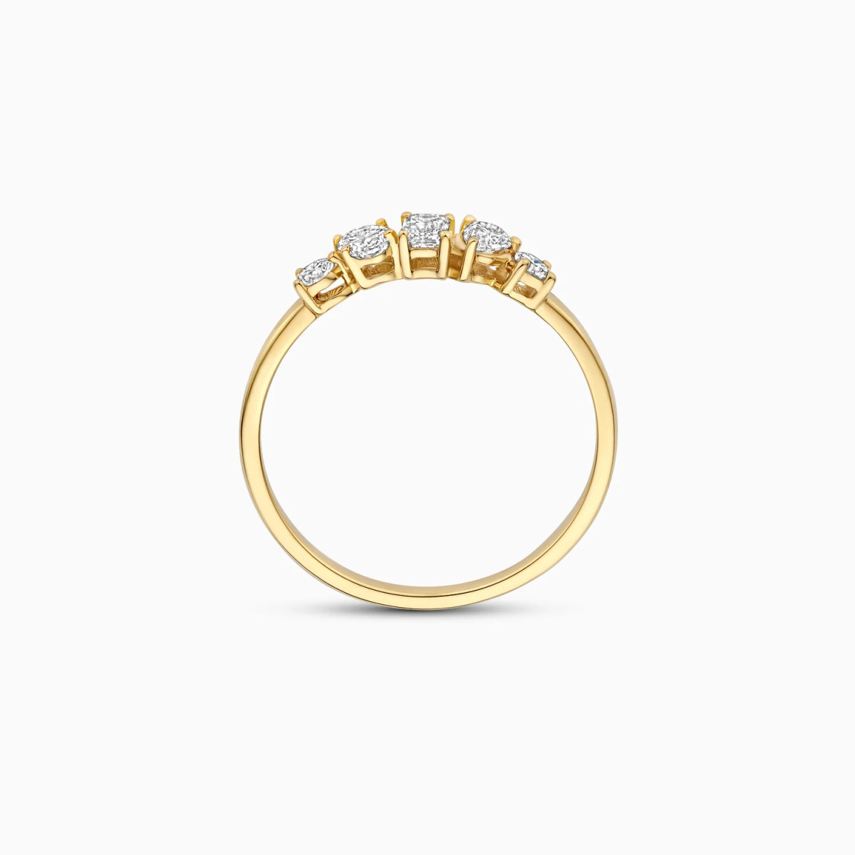 Blush Lab Diamonds LG1032Y gouden ring met lab grown diamant 0.47 crt 1.5 mm breed