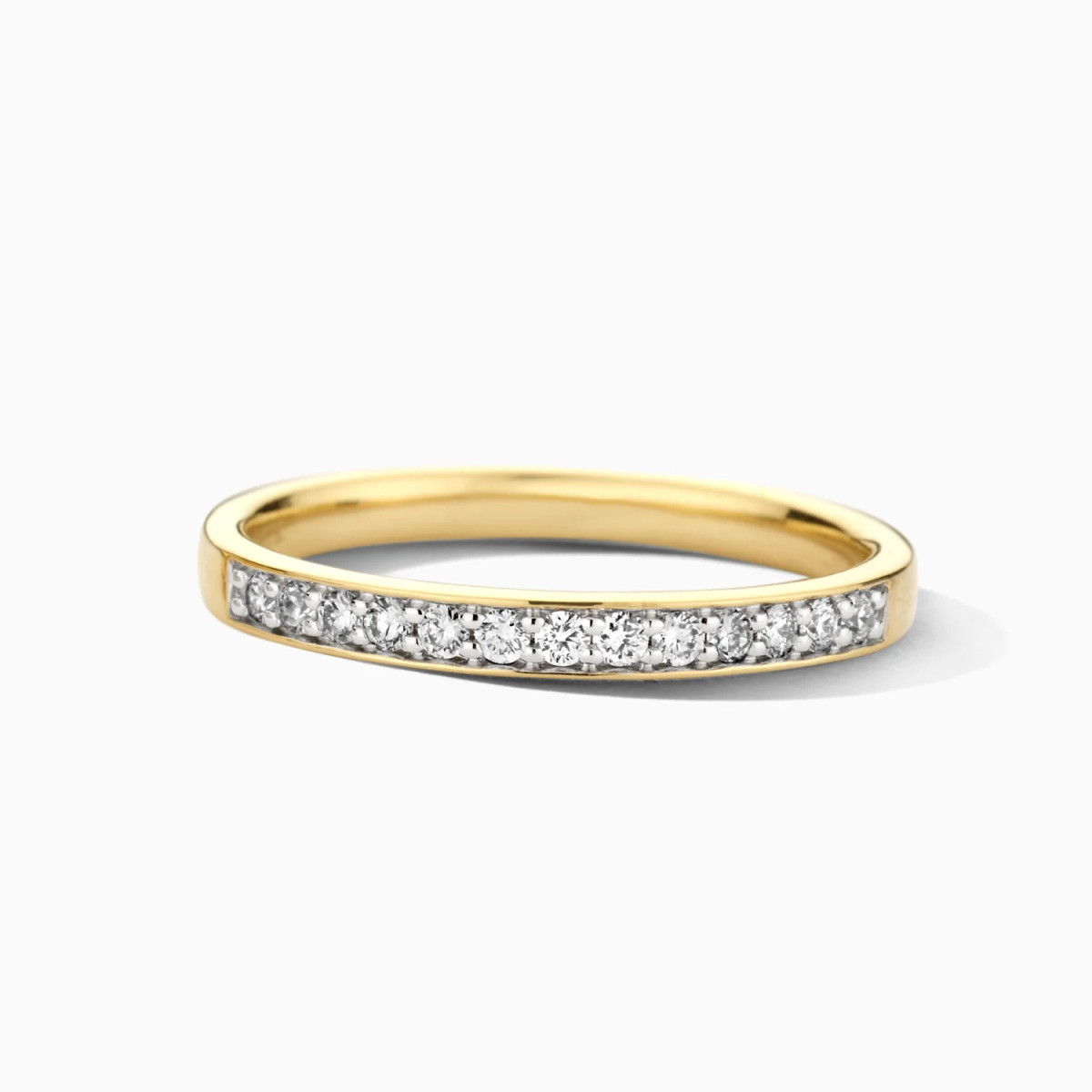 Blush Lab Diamonds LG1033Y gouden alliance ring met 0.22 crt lab grown diamanten 2.2 mm breed
