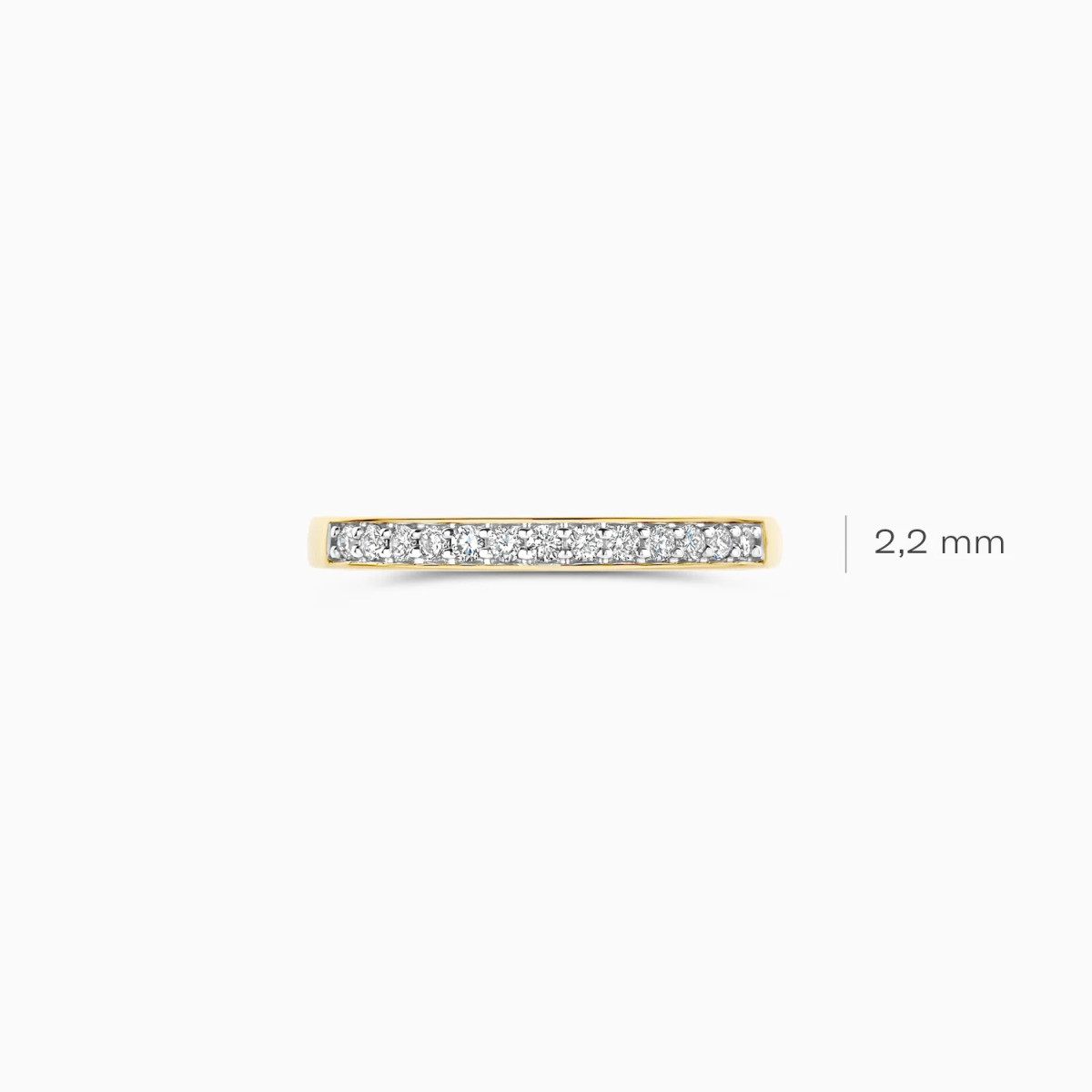 Blush Lab Diamonds LG1033Y gouden alliance ring met 0.22 crt lab grown diamanten 2.2 mm breed