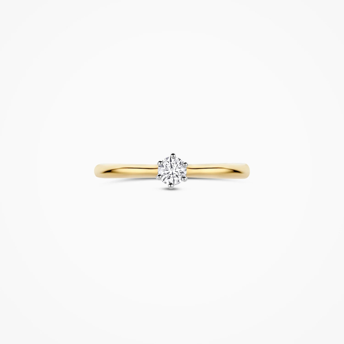Blush Lab Diamonds LG1036B gouden solitair ring met 0.20 crt lab grown diamant 1.9 mm breed