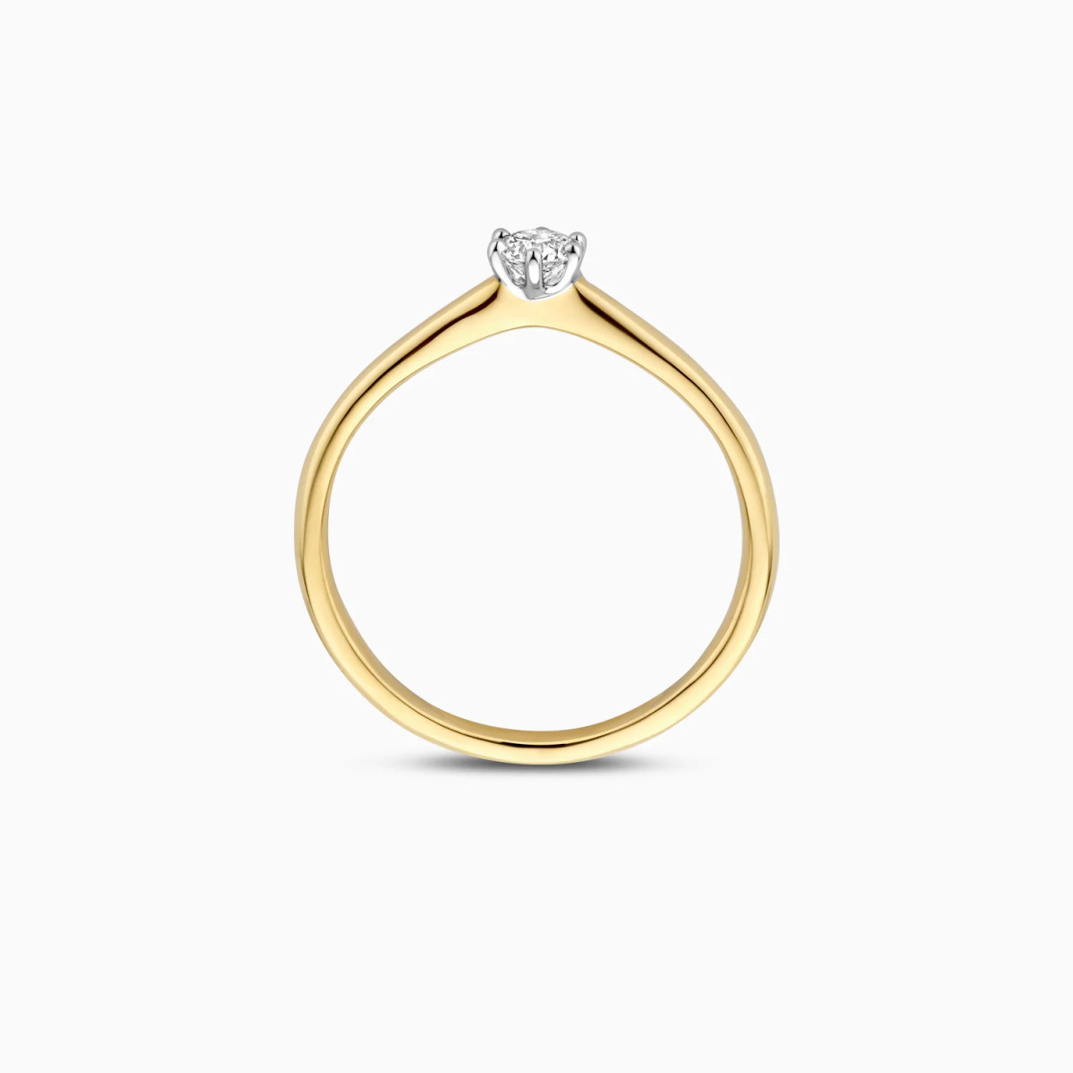 Blush Lab Diamonds LG1036B gouden solitair ring met 0.20 crt lab grown diamant 1.9 mm breed