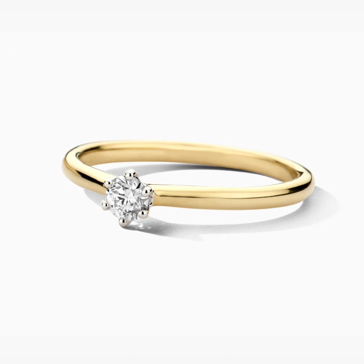 Blush Lab Diamonds LG1036B gouden solitair ring met 0.20 crt lab grown diamant 1.9 mm breed