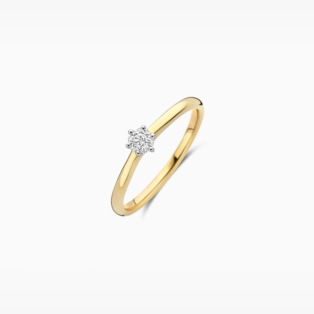 Blush Lab Diamonds LG1036B gouden solitair ring met 0.20 crt lab grown diamant 1.9 mm breed