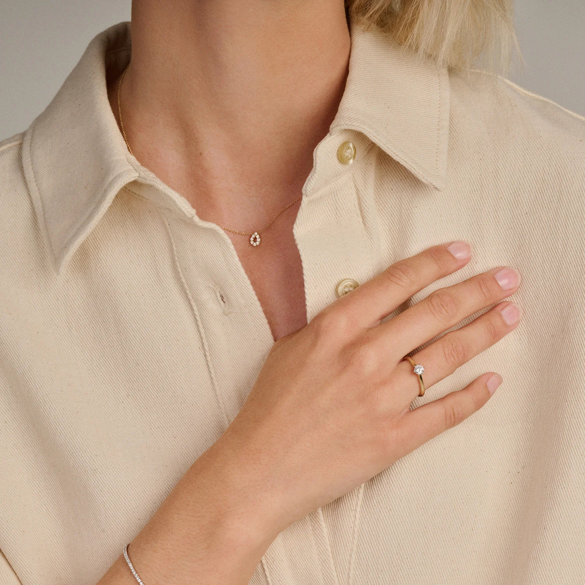 Blush Lab Diamonds LG1038B gouden solitair ring met 0.40 crt lab grown diamant 1.9 mm breed