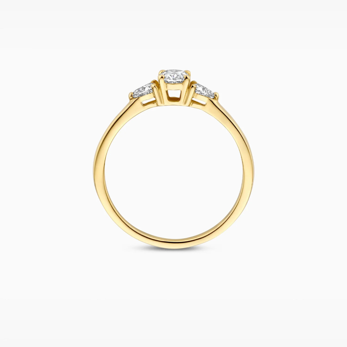 Blush Lab Diamonds LG1039Y gouden trilogy ring met 0.55 crt lab grown diamanten 1.5 mm breed