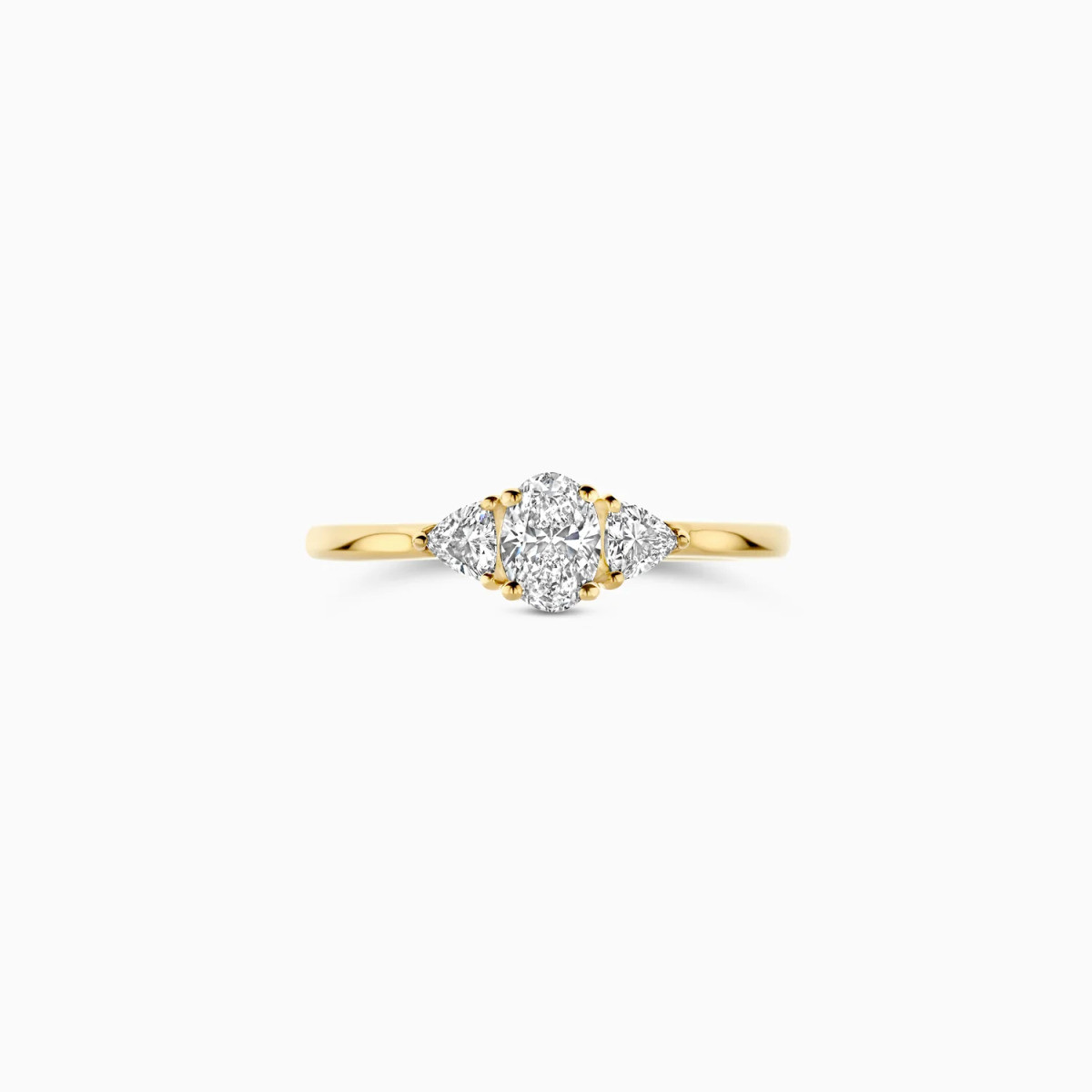 Blush Lab Diamonds LG1039Y gouden trilogy ring met 0.55 crt lab grown diamanten 1.5 mm breed