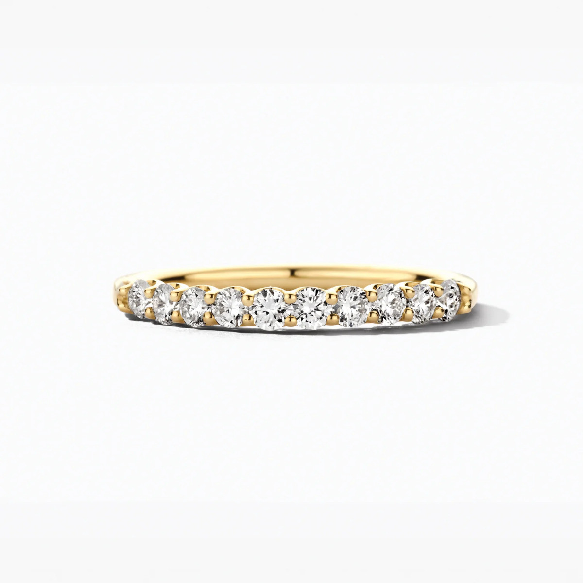 Blush Lab Diamonds LG1042Y gouden ring met lab grown diamanten rij 0.52 crt  2.4 mm breed