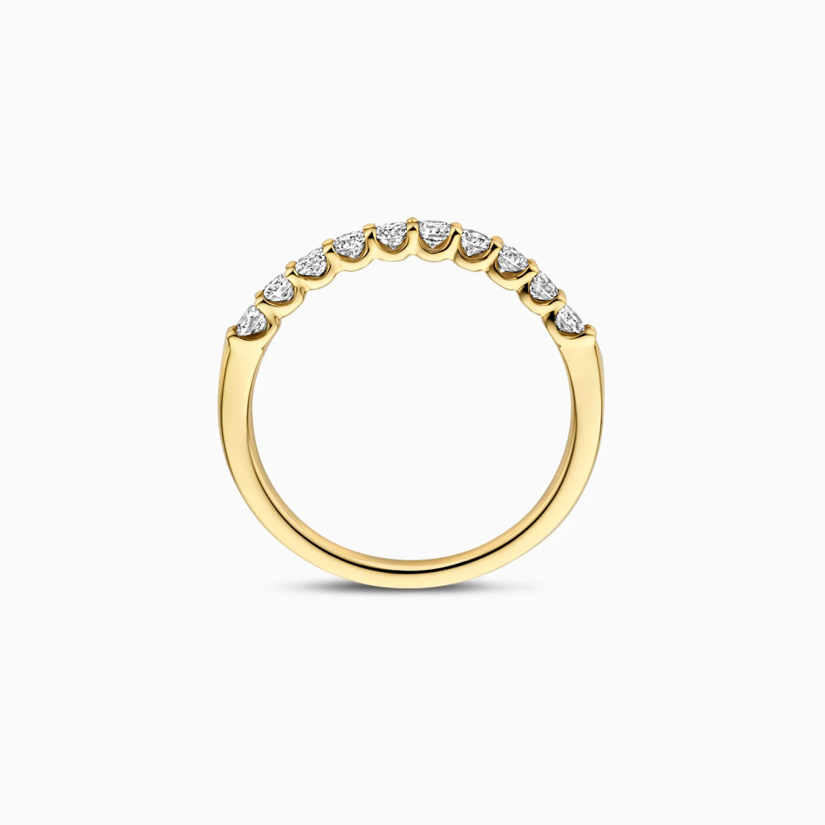 Blush Lab Diamonds LG1042Y gouden ring met lab grown diamanten rij 0.52 crt  2.4 mm breed