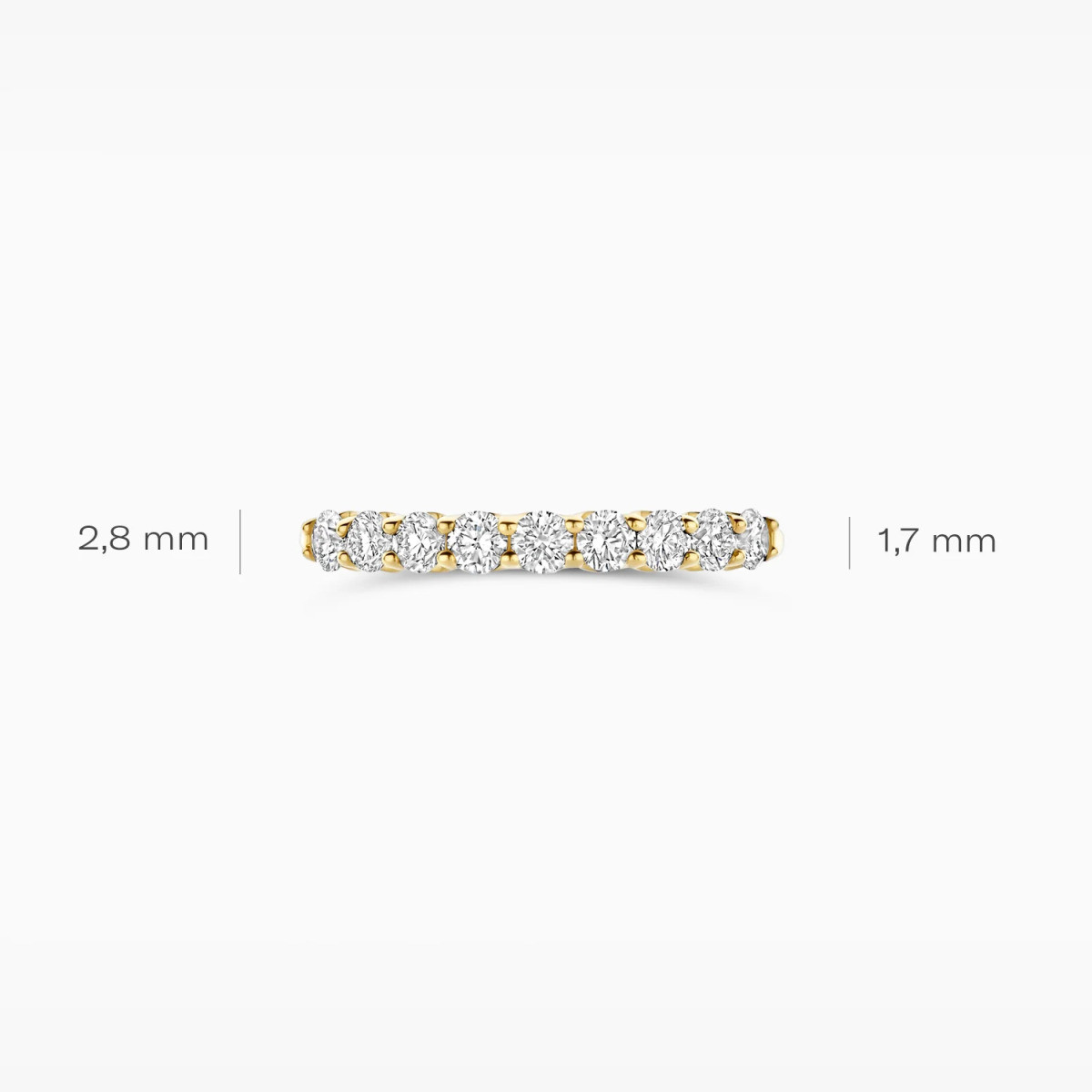 Blush Lab Diamonds LG1043Y gouden alliance ring met lab diamanten 0.72 crt 2.8 mm breed