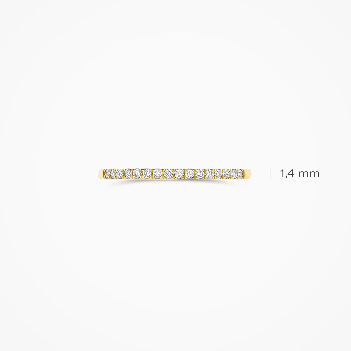 Blush Lab Diamonds LG1046Y gouden alliance ring met 0.16 crt lab grown diamanten 1.4 mm breed