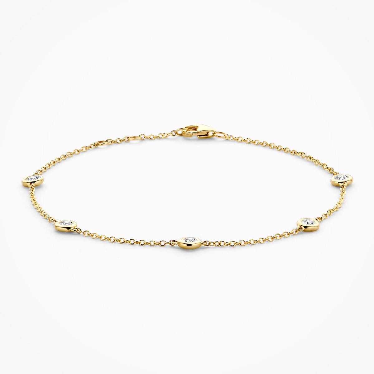 Blush Lab Diamonds LG2002Y gouden armband met lab grown diamant 0.37 crt 1.5 mm breed - Lengte 17-18.5 cm