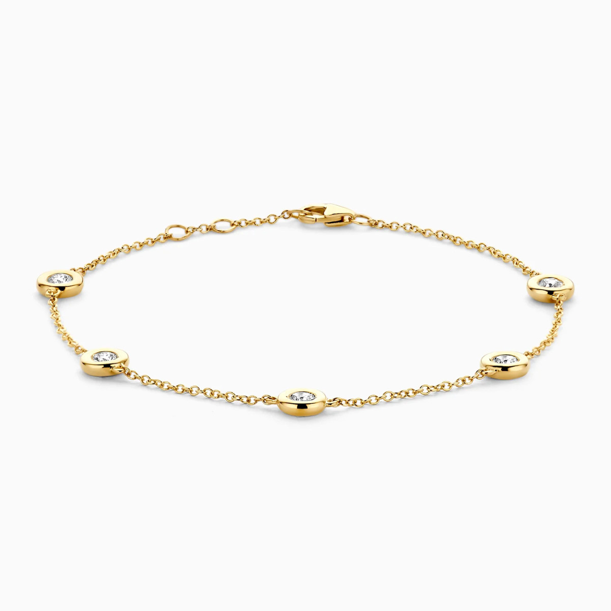 Blush Lab Diamonds LG2003Y gouden armband met lab grown diamant 0.55 crt 1.7 mm breed - Lengte 17-18.5 cm