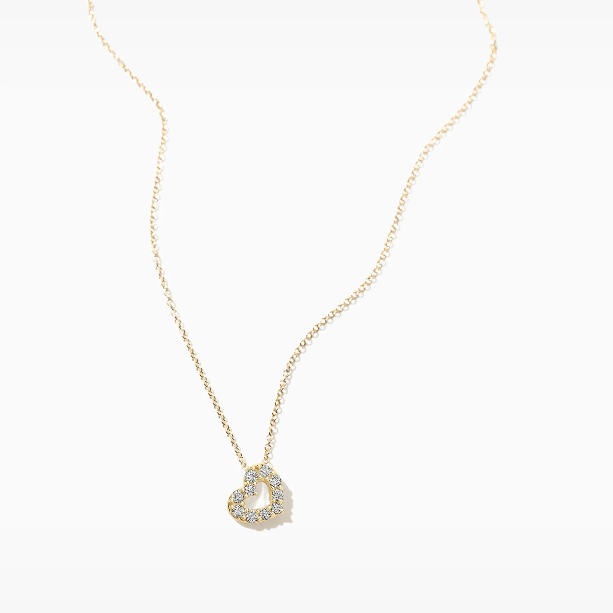 Blush Lab Diamonds LG3000Y gouden ketting met hart 0.14 crt 7.7 mm x 6.3 mm - Lengte 42 cm