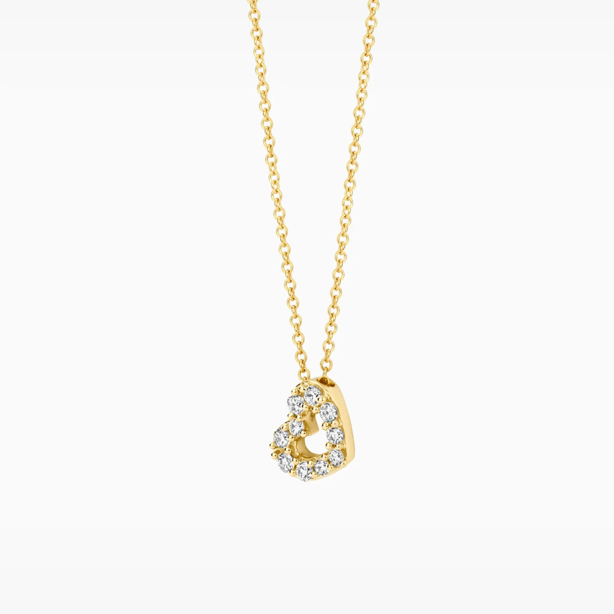 Blush Lab Diamonds LG3000Y gouden ketting met hart 0.14 crt 7.7 mm x 6.3 mm - Lengte 42 cm