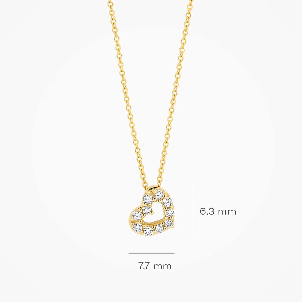 Blush Lab Diamonds LG3000Y gouden ketting met hart 0.14 crt 7.7 mm x 6.3 mm - Lengte 42 cm