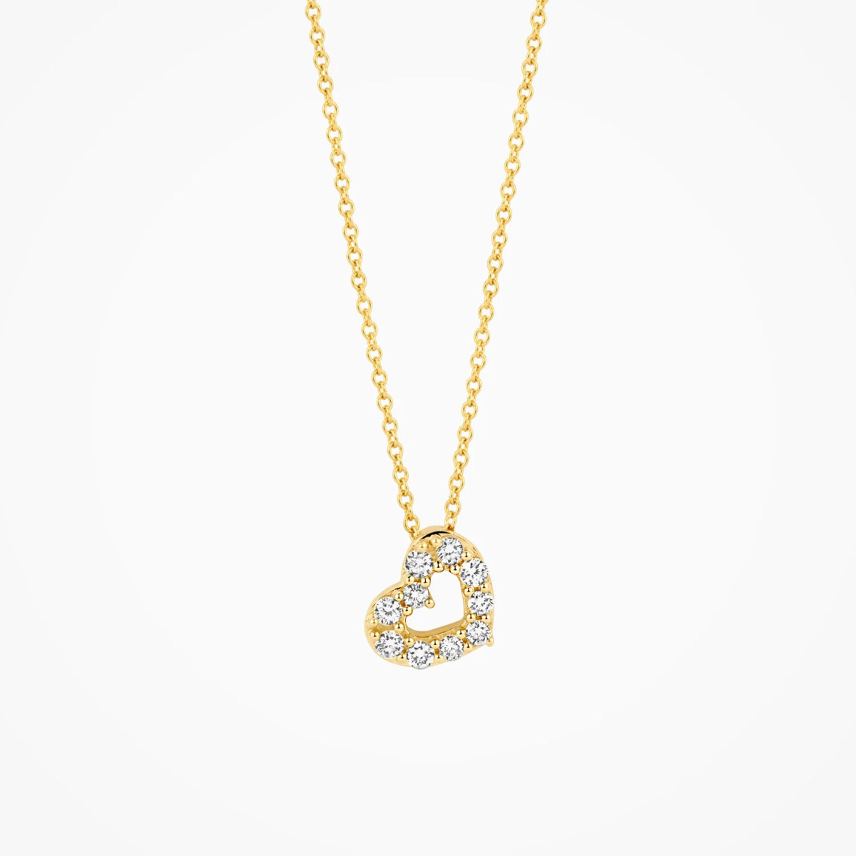 Blush Lab Diamonds LG3000Y gouden ketting met hart 0.14 crt 7.7 mm x 6.3 mm - Lengte 42 cm
