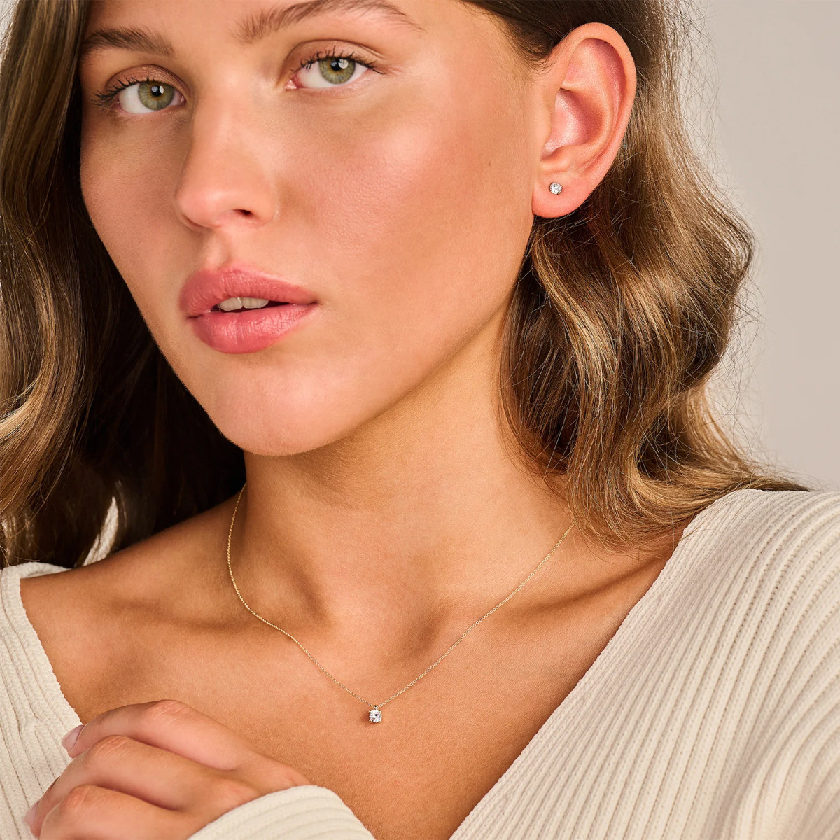 Blush Lab Diamonds LG3001Y gouden ketting met ronde diamant 0.20 crt - Lengte 42 cm