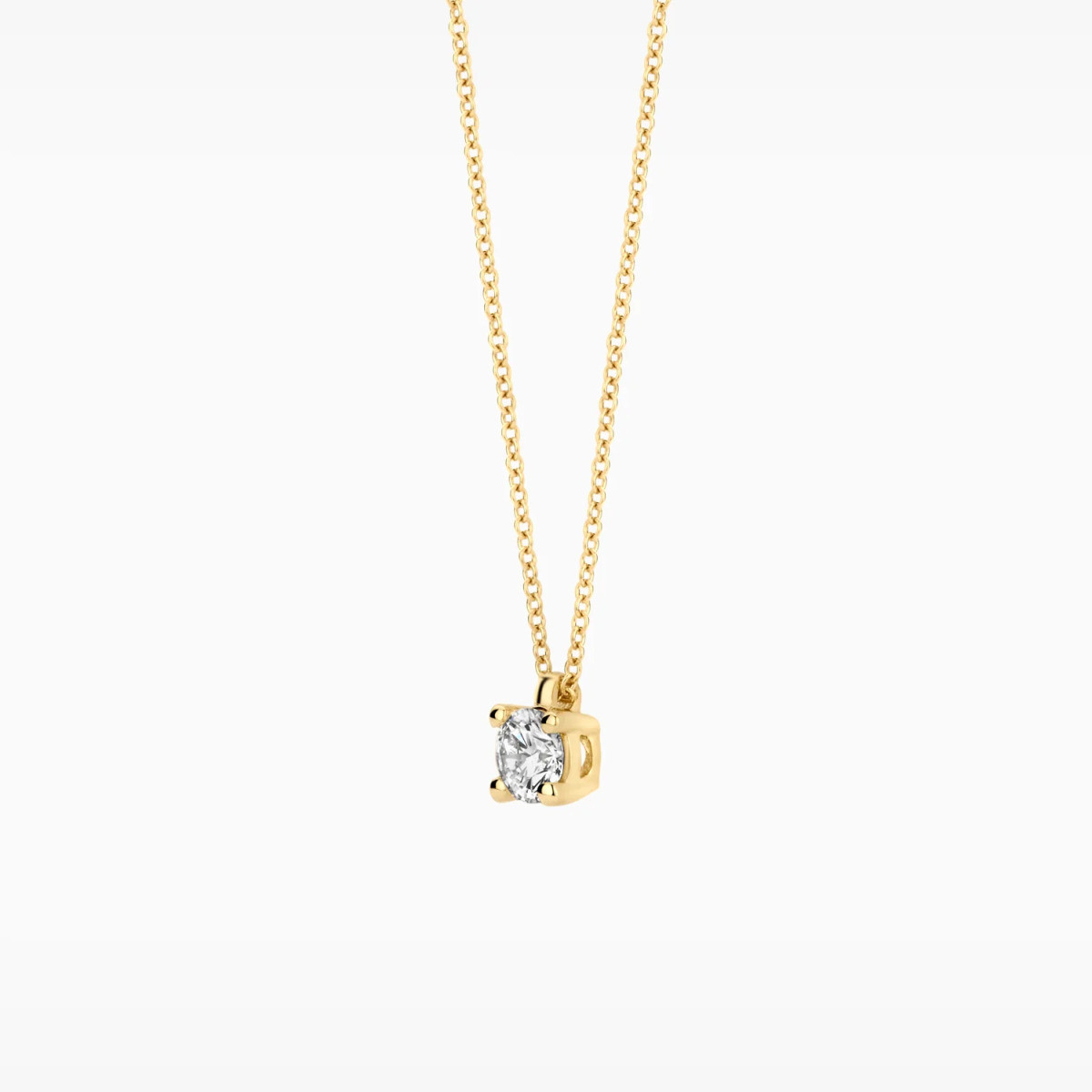 Blush Lab Diamonds LG3001Y gouden ketting met ronde diamant 0.20 crt - Lengte 42 cm