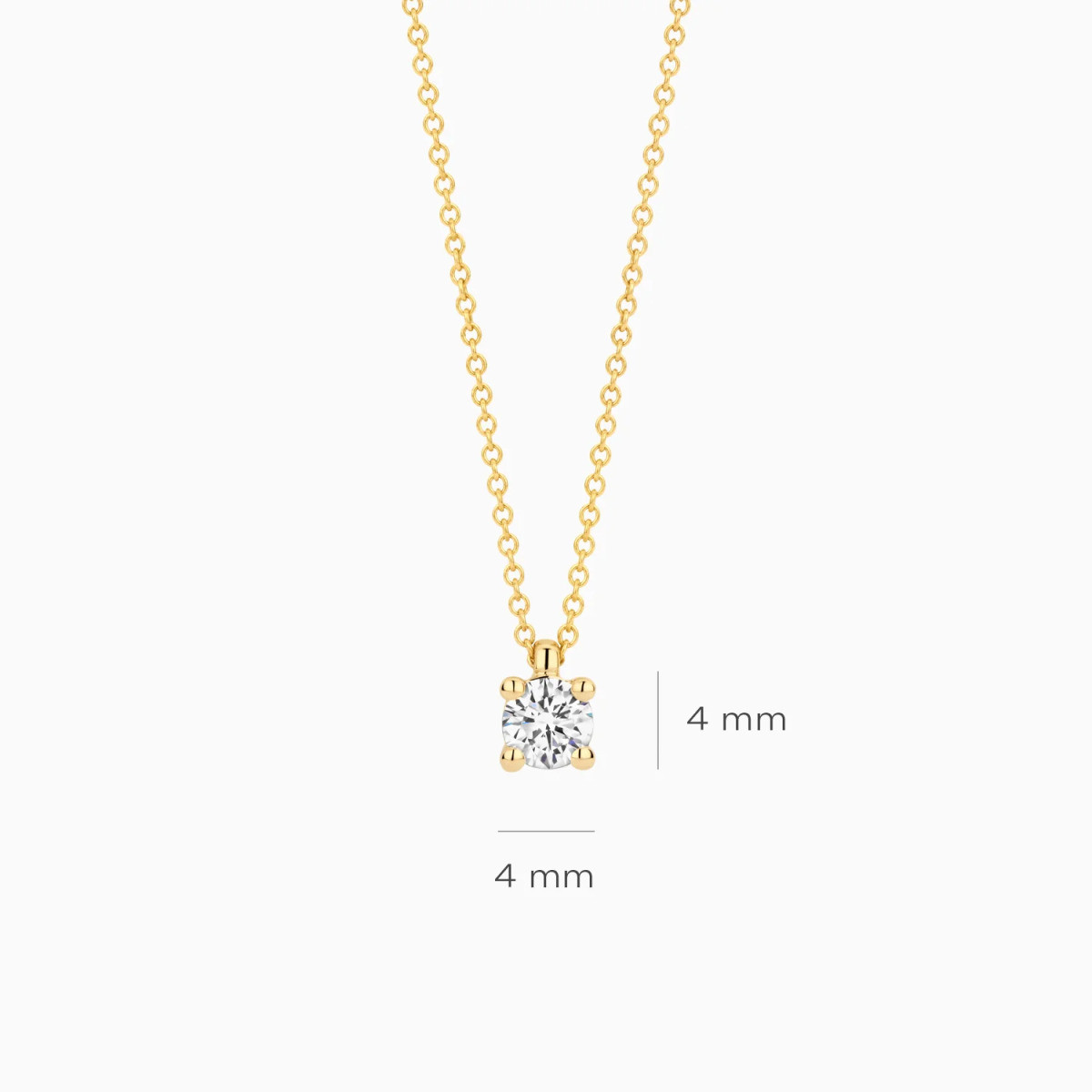 Blush Lab Diamonds LG3001Y gouden ketting met ronde diamant 0.20 crt - Lengte 42 cm