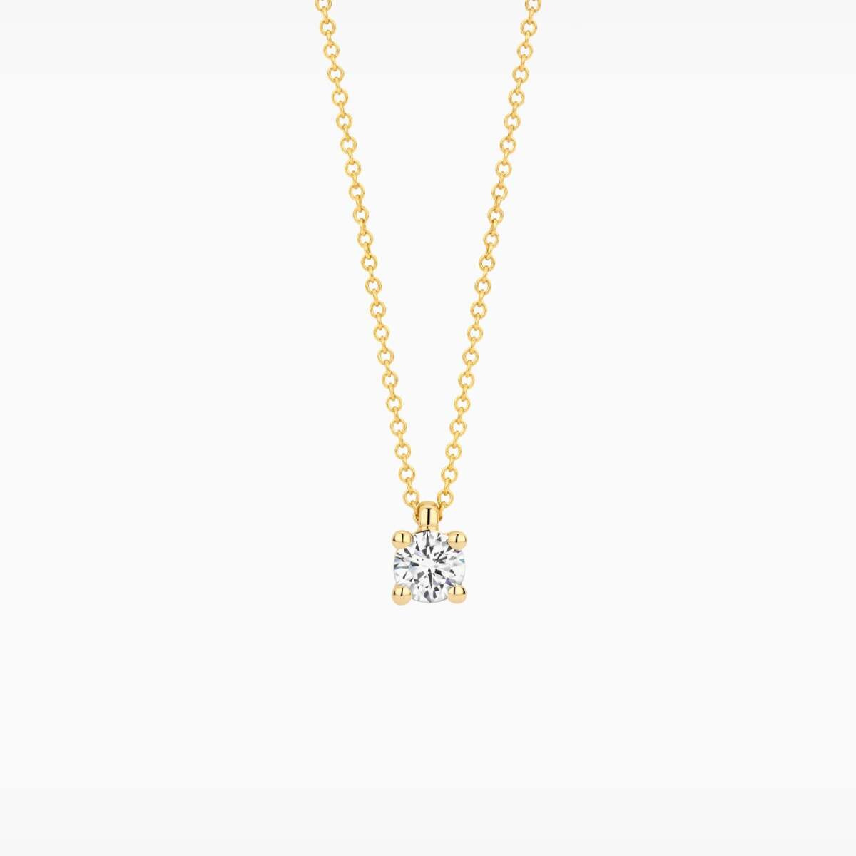 Blush Lab Diamonds LG3001Y gouden ketting met ronde diamant 0.20 crt - Lengte 42 cm