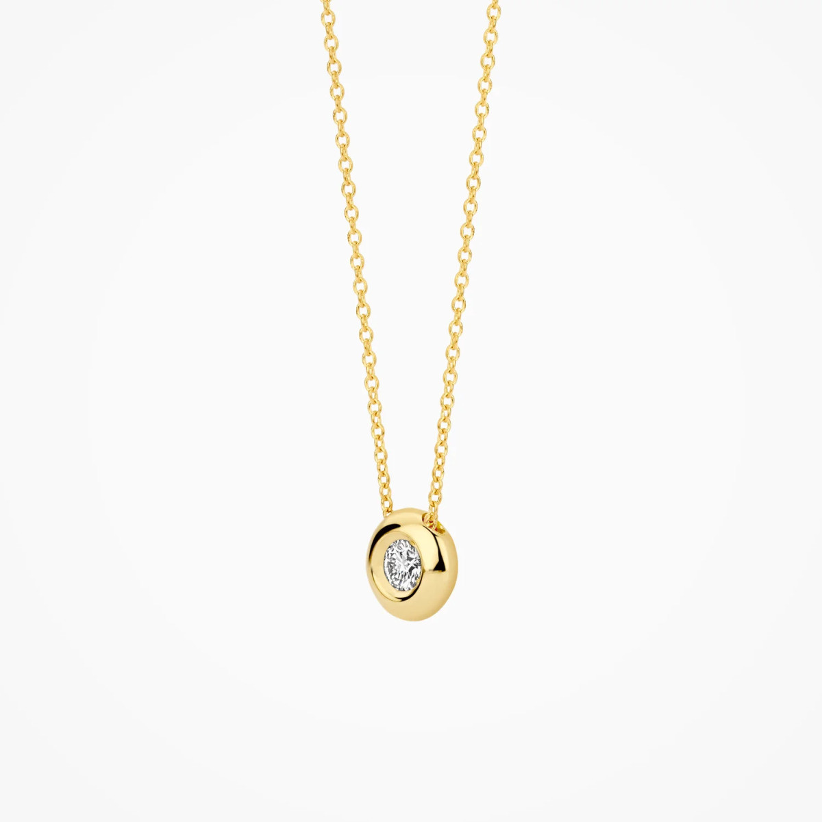 Blush Lab Diamonds LG3005Y gouden ketting met ronde lab grown diamant 0.10 crt - Lengte 42 cm