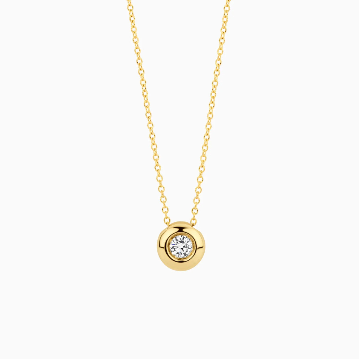 Blush Lab Diamonds LG3005Y gouden ketting met ronde lab grown diamant 0.10 crt - Lengte 42 cm
