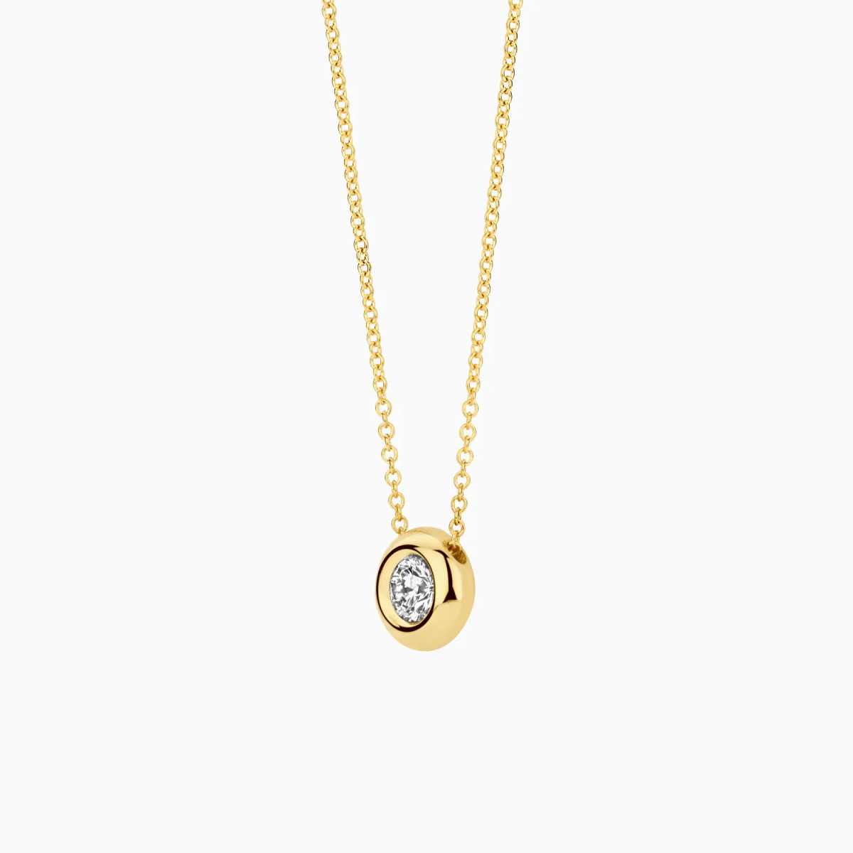 Blush Lab Diamonds LG3006Y gouden ketting met ronde lab grown diamant 0.15 crt - Lengte 42 cm