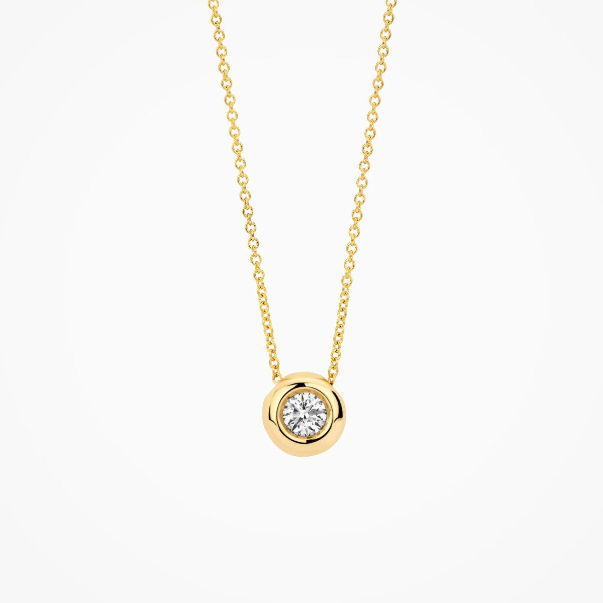 Blush Lab Diamonds LG3006Y gouden ketting met ronde lab grown diamant 0.15 crt - Lengte 42 cm