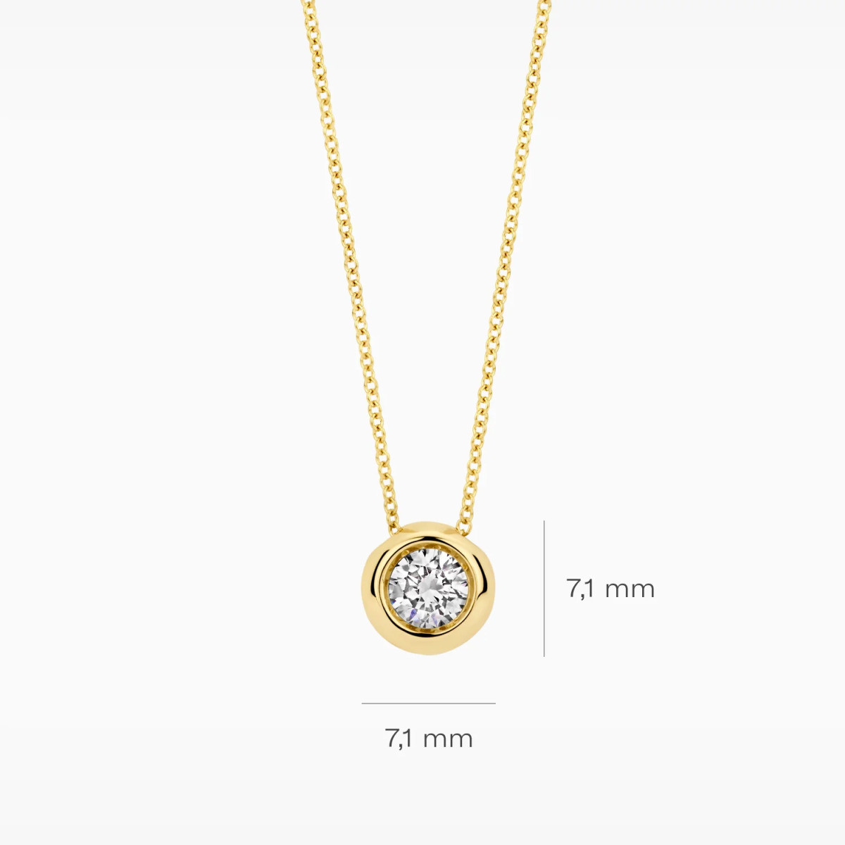 Blush Lab Diamonds LG3007Y gouden ketting met lab grown diamant 0.25 crt - Lengte 42 cm