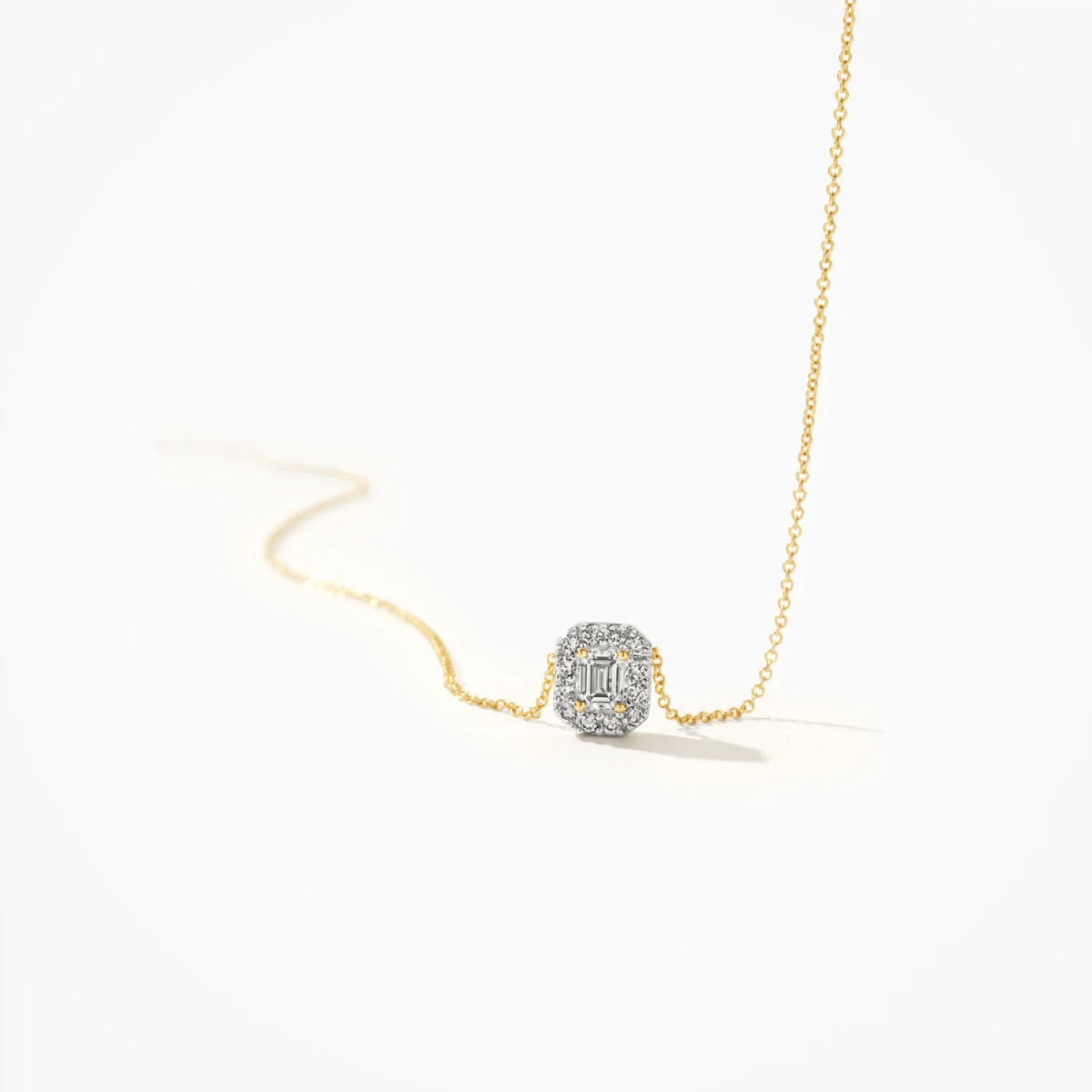 Blush Lab Diamonds LG3009Y gouden diamanten ketting 0.40 crt rechthoek 6.6 mm x 7.7 mm - Lengte 42 cm