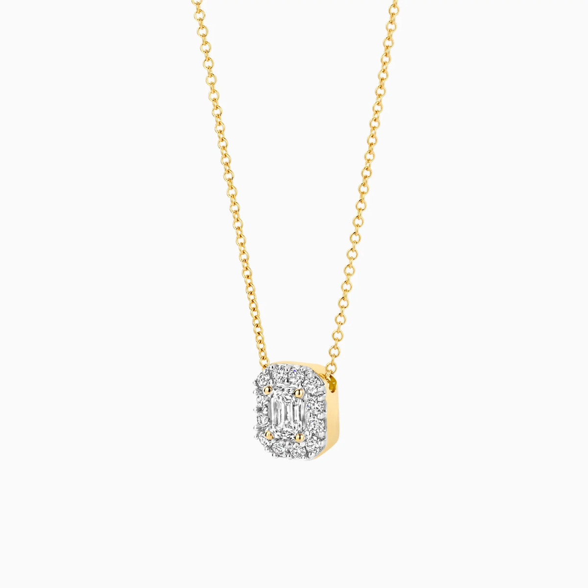 Blush Lab Diamonds LG3009Y gouden diamanten ketting 0.40 crt rechthoek 6.6 mm x 7.7 mm - Lengte 42 cm