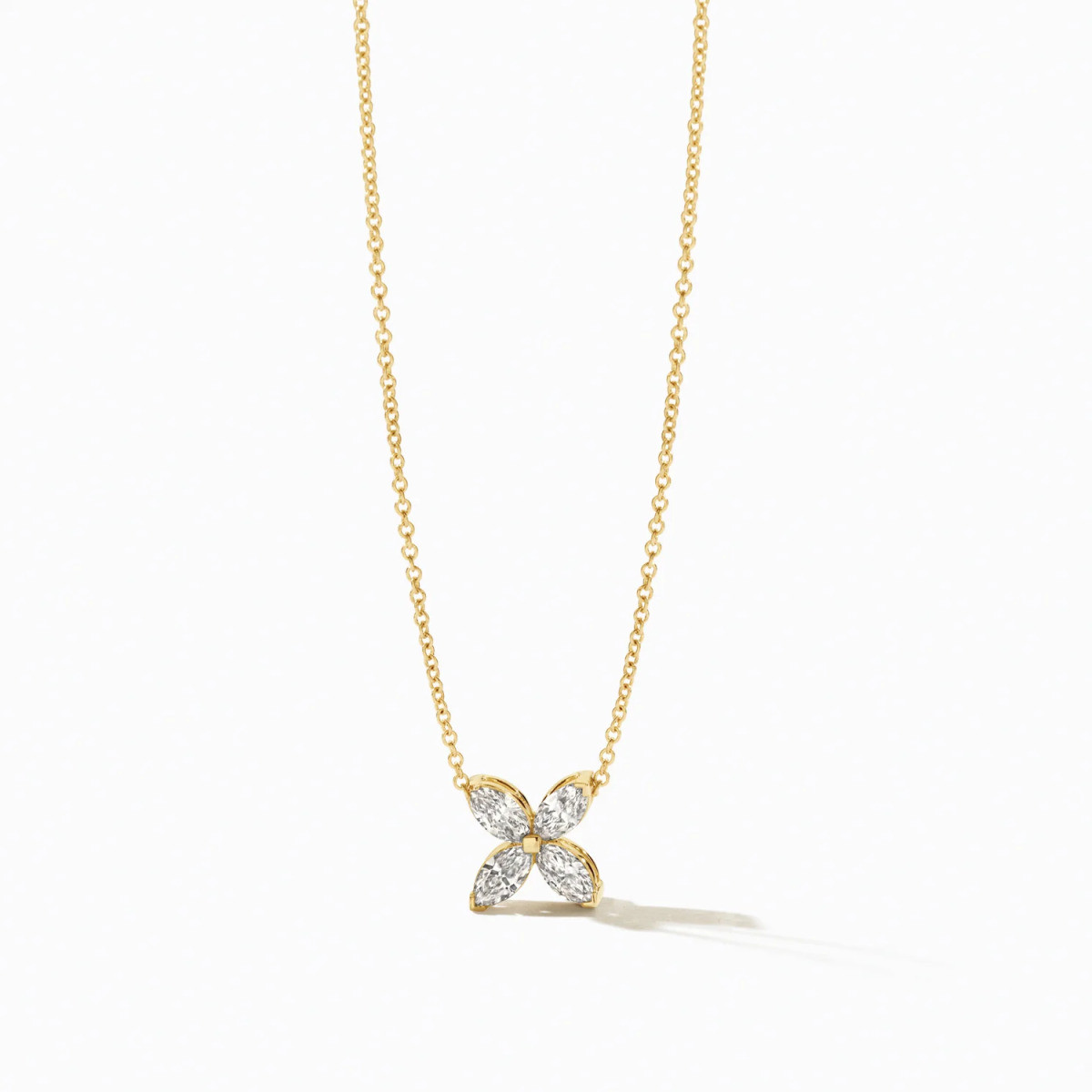 Blush Lab Diamonds LG3013Y gouden ketting met bloem lab grown diamant 0.40 crt - Lengte 42 cm