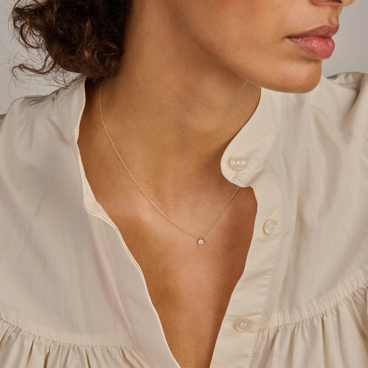 Blush Lab Diamonds LG3014Y gouden ketting met ronde lab grown diamant 0.15 crt - Lengte 42 cm