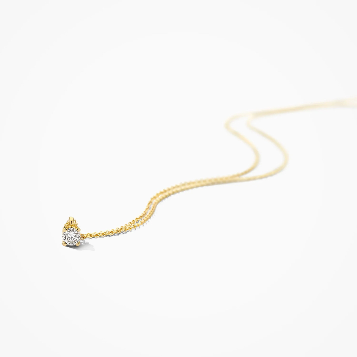 Blush Lab Diamonds LG3014Y gouden ketting met ronde lab grown diamant 0.15 crt - Lengte 42 cm