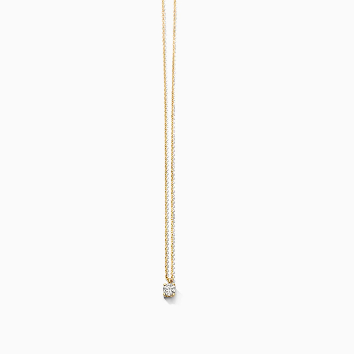 Blush Lab Diamonds LG3014Y gouden ketting met ronde lab grown diamant 0.15 crt - Lengte 42 cm